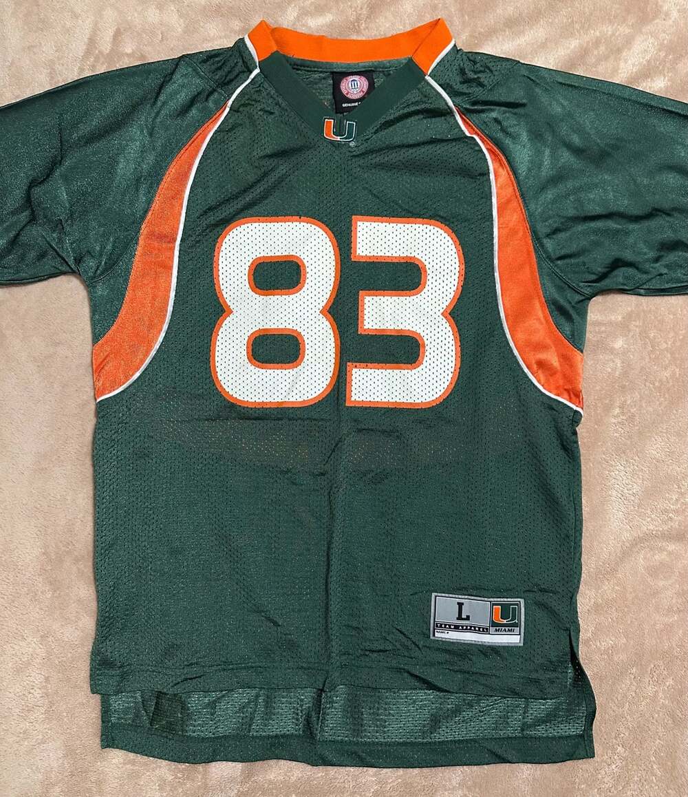 Vintage Miami Hurricanes #83 Genuine Stuff Youth Large Football Jersey